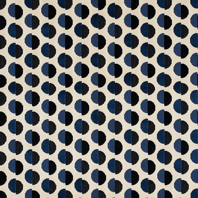 Schumacher Half Moon Velvet Navy Fabric