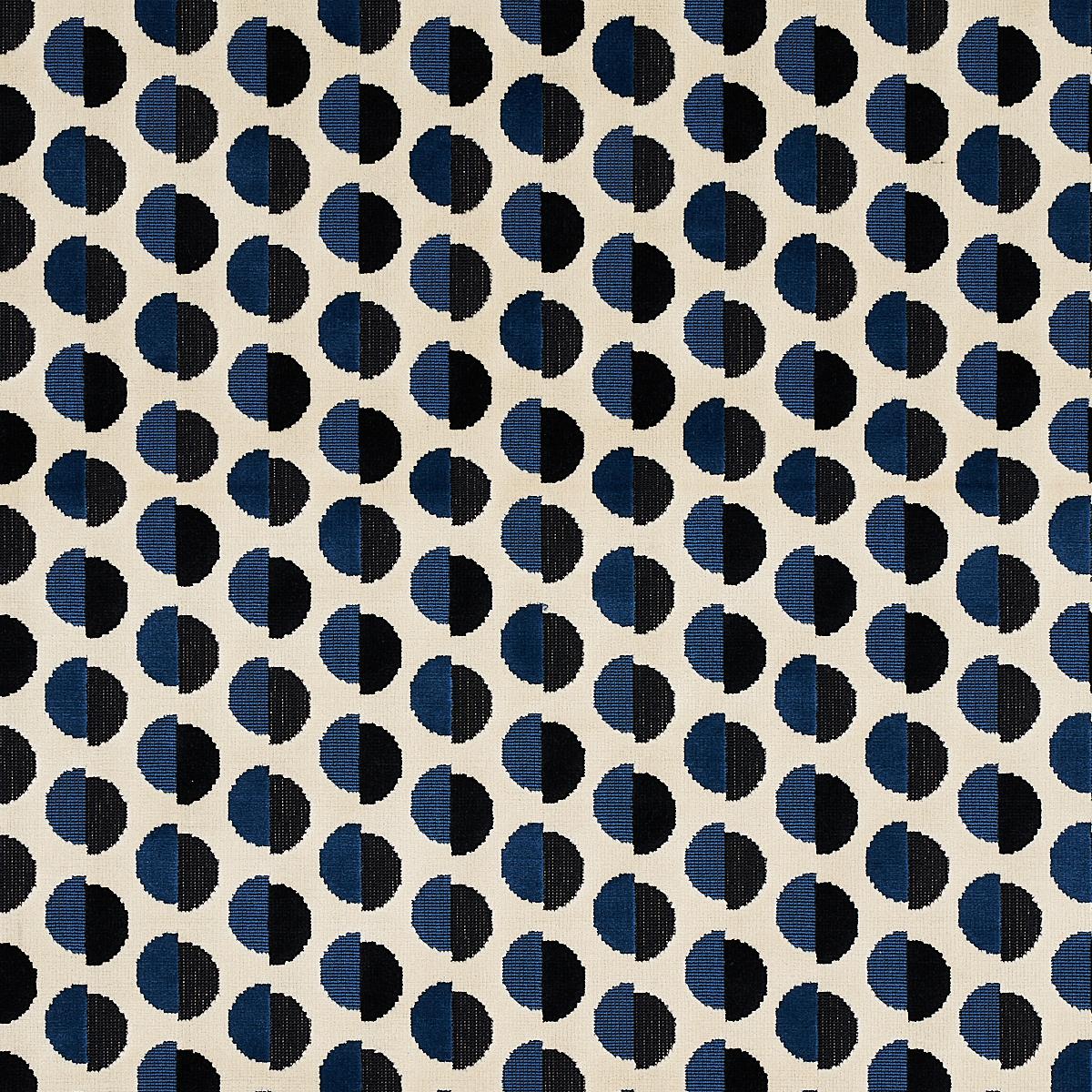 Schumacher Half Moon Velvet Navy Fabric