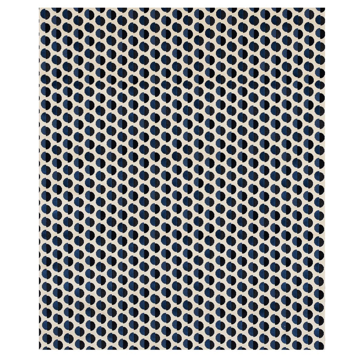 Schumacher Half Moon Velvet Navy Fabric