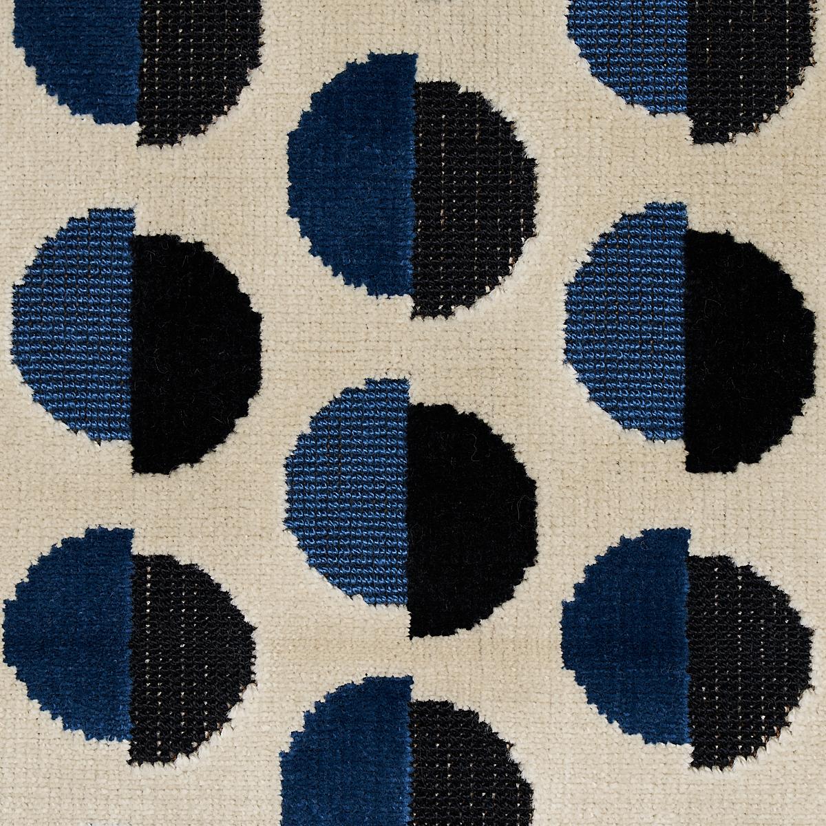 Schumacher Half Moon Velvet Navy Fabric