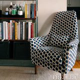 Schumacher Half Moon Velvet Navy Fabric