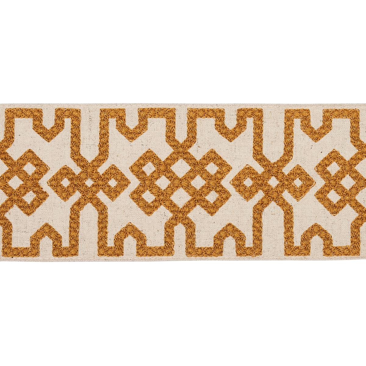 Schumacher Ocher On Unbleached Knotted Trellis Tape