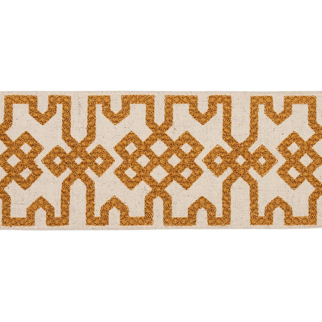 Schumacher Ocher On Unbleached Knotted Trellis Tape