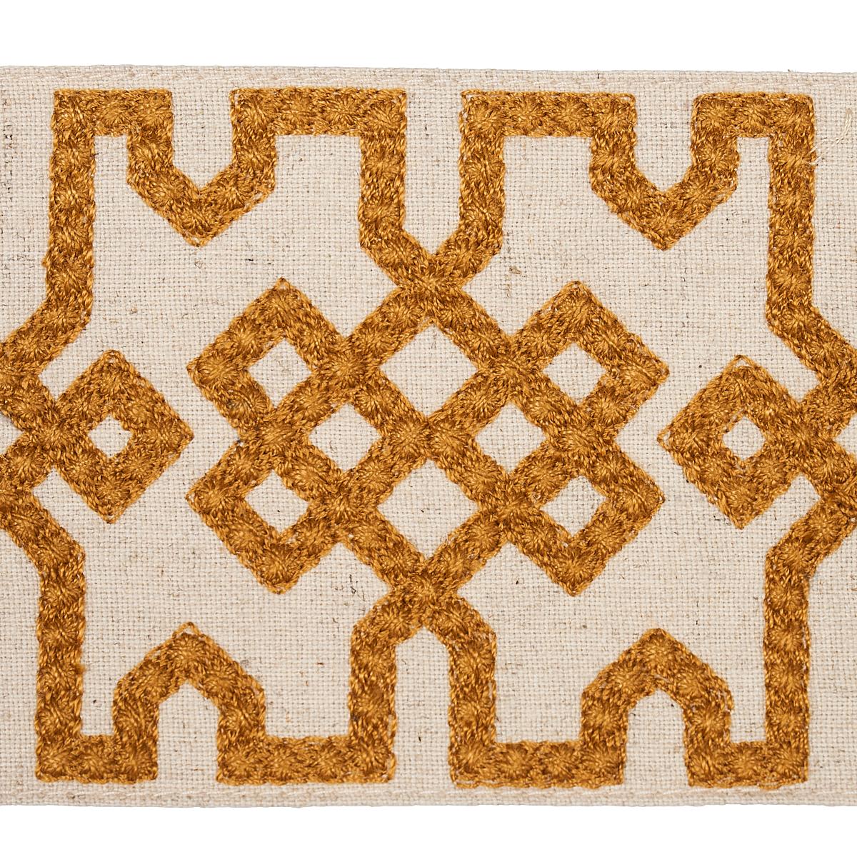 Schumacher Ocher On Unbleached Knotted Trellis Tape