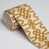 Schumacher Ocher On Unbleached Knotted Trellis Tape