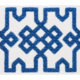Schumacher Blue On White Knotted Trellis Tape