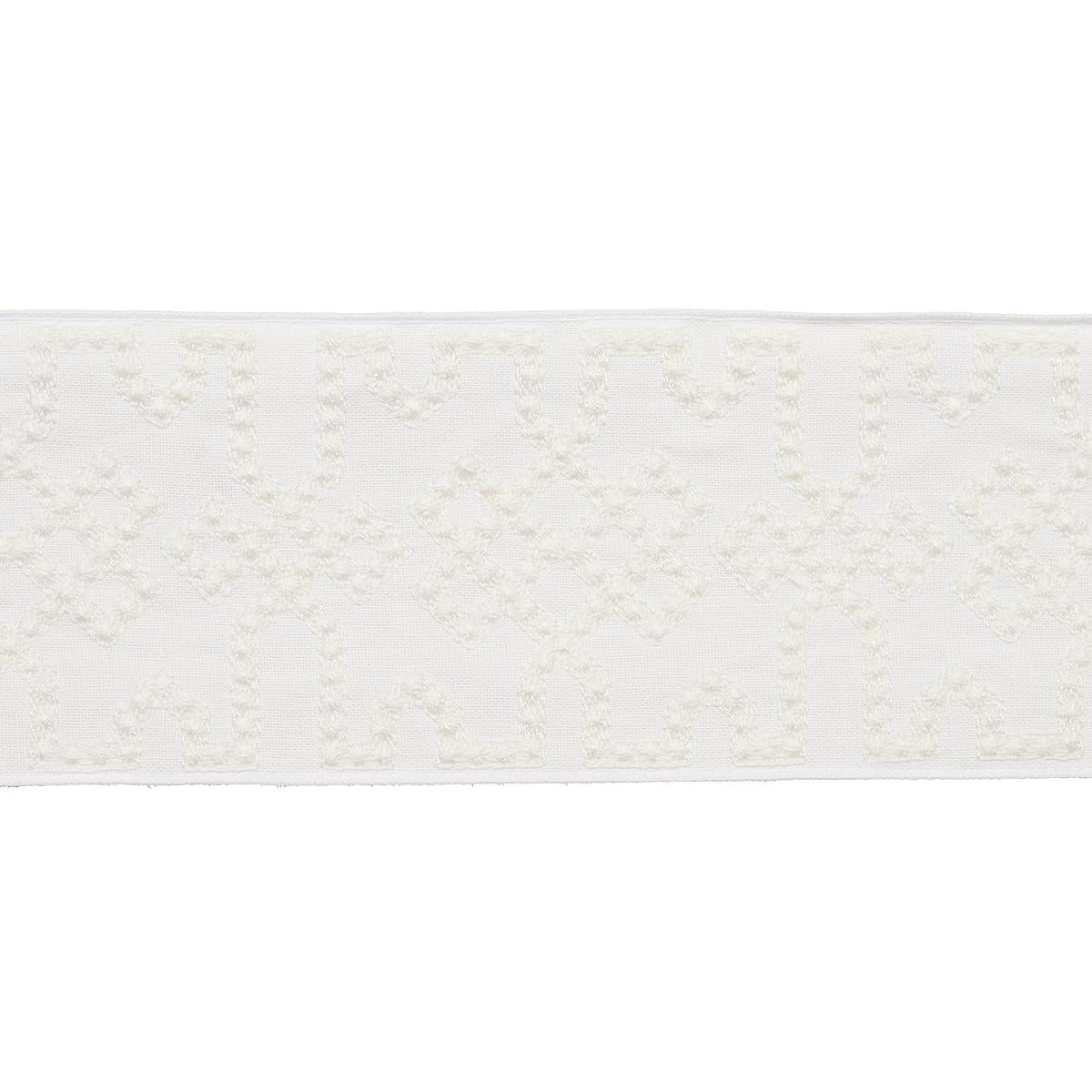 Schumacher White On White Knotted Trellis Tape