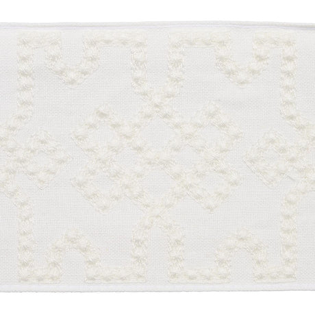 Schumacher White On White Knotted Trellis Tape