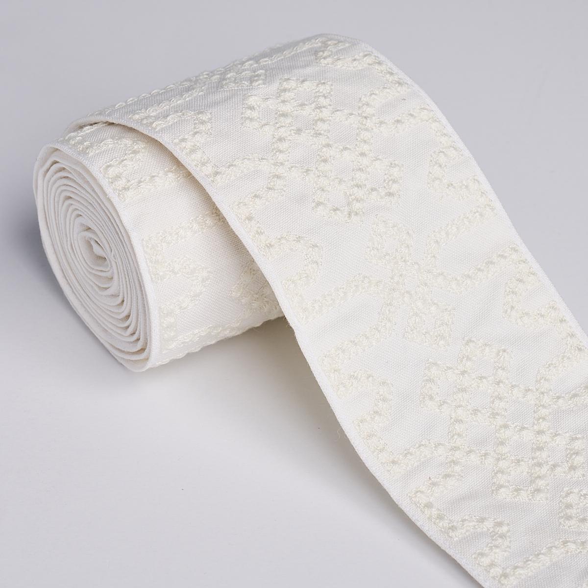 Schumacher White On White Knotted Trellis Tape