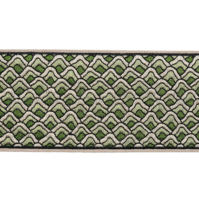 Schumacher Sunrise Embroidery Tape Emerald Trim