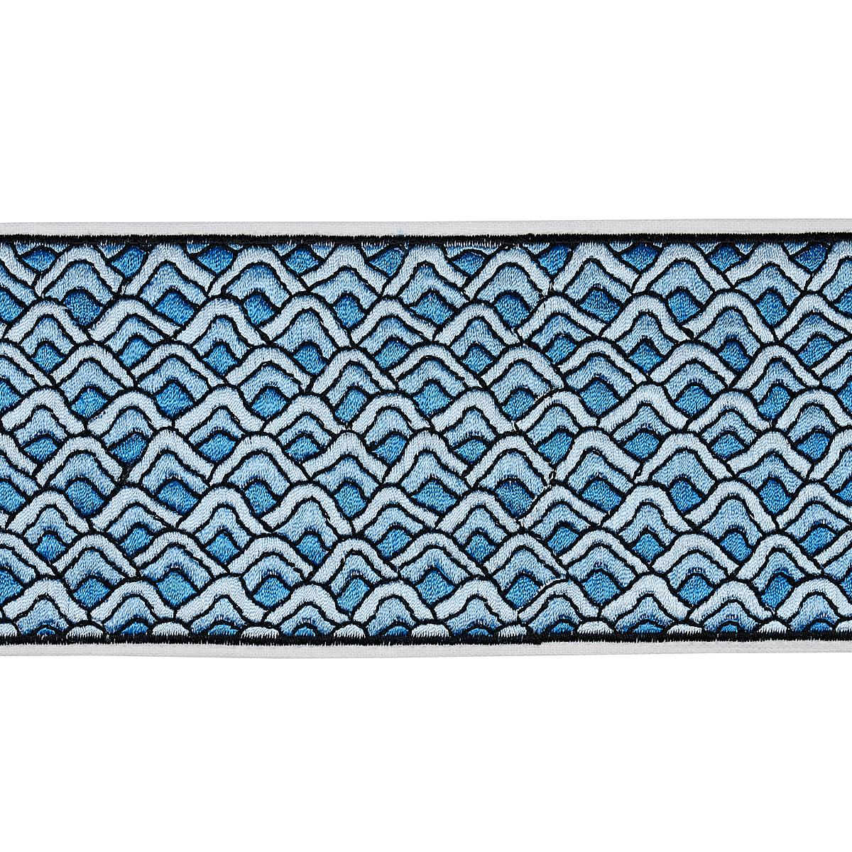 Schumacher Sunrise Embroidery Tape Blues Trim
