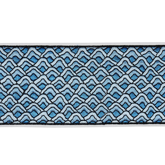 Schumacher Sunrise Embroidery Tape Blues Trim
