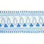 Schumacher Paisley Embroidered Tape Blues Trim