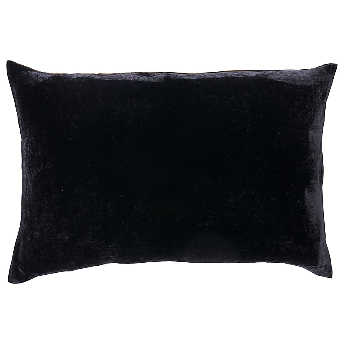 Schumacher Black 30" x 21" Gilded Serpiente Velvet Pillow