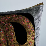 Schumacher Black 30" x 21" Gilded Serpiente Velvet Pillow