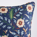 Schumacher Indigo 22" x 22" Floralia Pillow