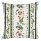 Schumacher Green 22" x 22" Elena Paisley Stripe Pillow
