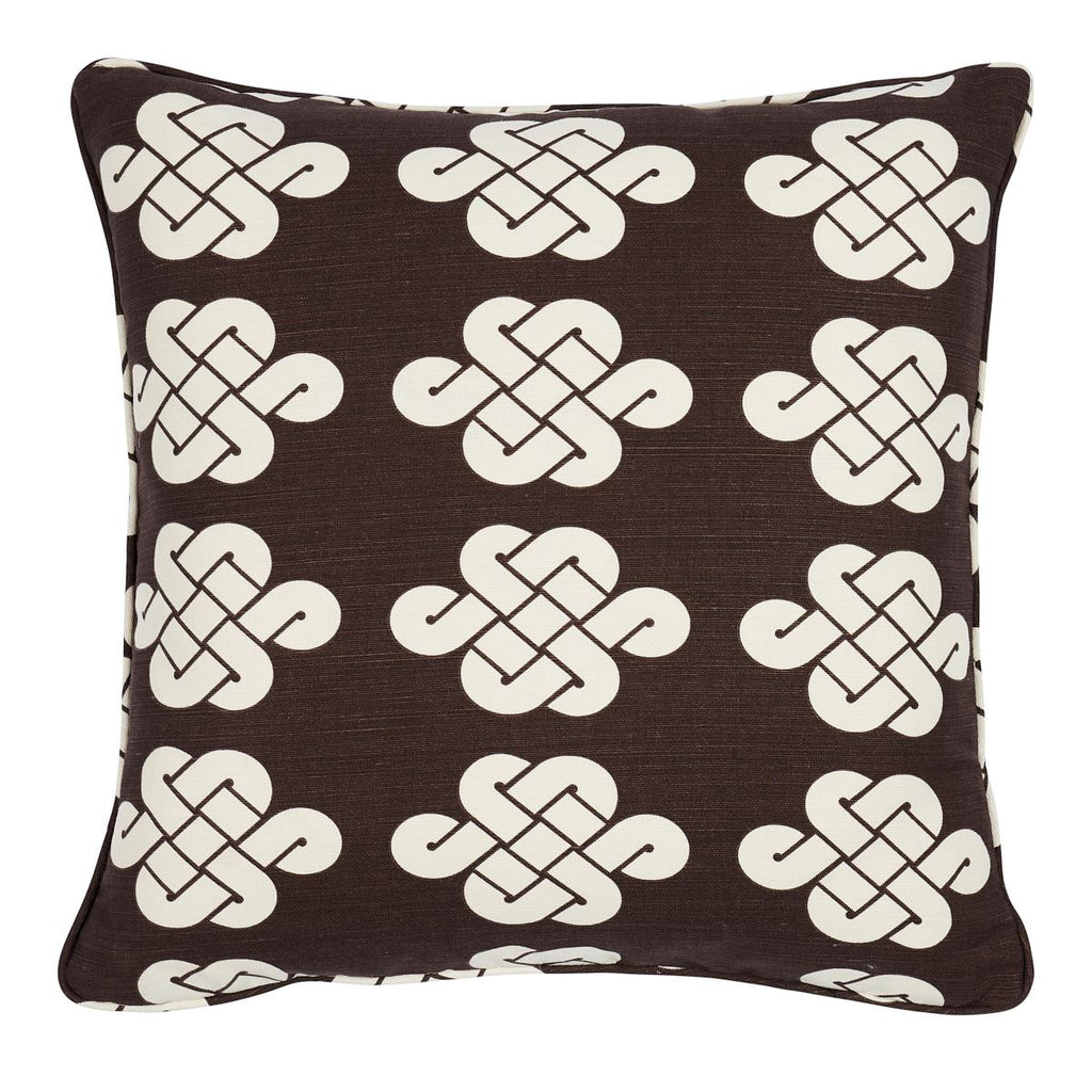 Schumacher Penelope Knot Brown 20" x 20" Pillow