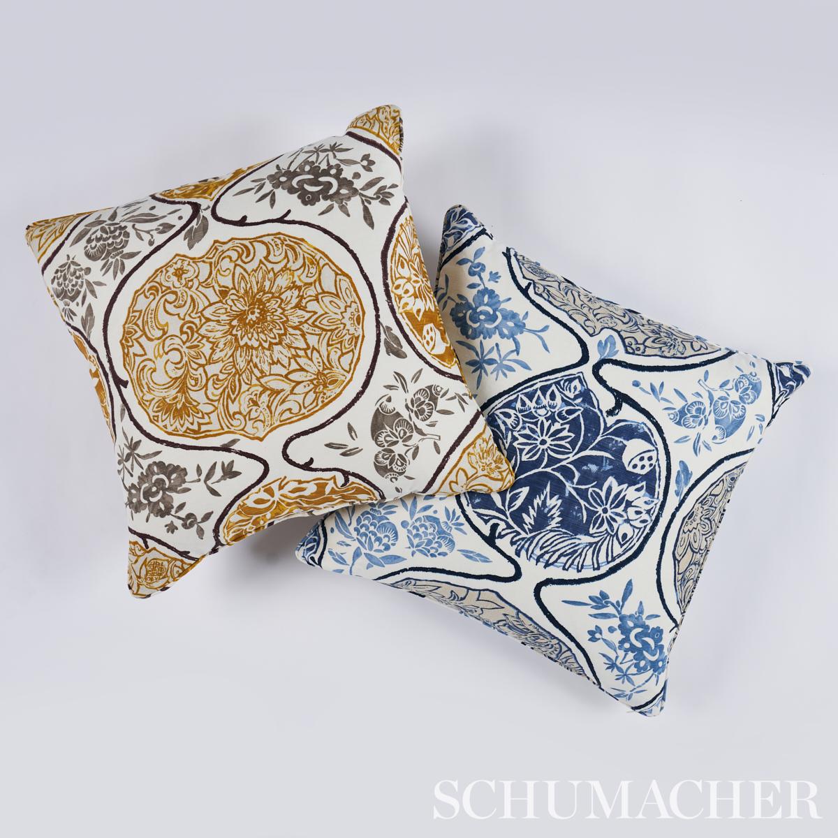 Schumacher Katsugi Blues 22" x 22" Pillow