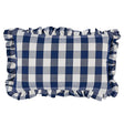 Schumacher Navy 22" x 14" Camden Cotton Check Pillow
