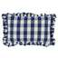 Schumacher Navy 22" x 14" Camden Cotton Check Pillow