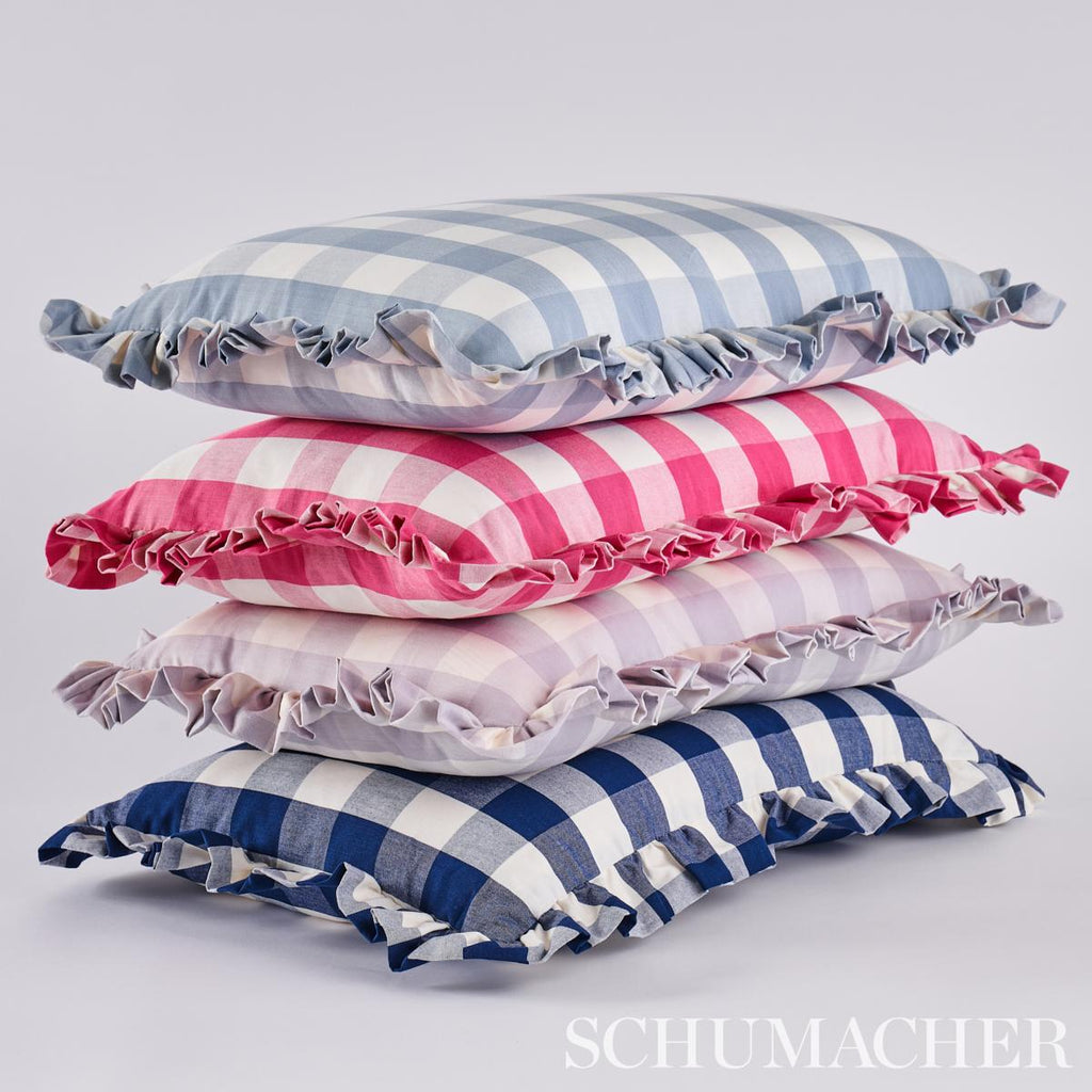 Schumacher Camden Cotton Check Lilac 22" x 14" Pillow