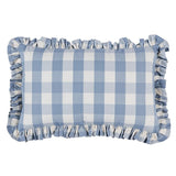 Schumacher Sky 22" x 14" Camden Cotton Check Pillow