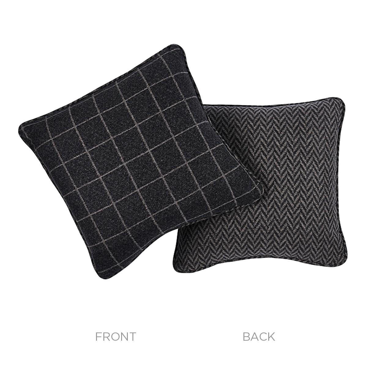 Schumacher Charcoal/Nickel 18" x 18" Colorado Pillow