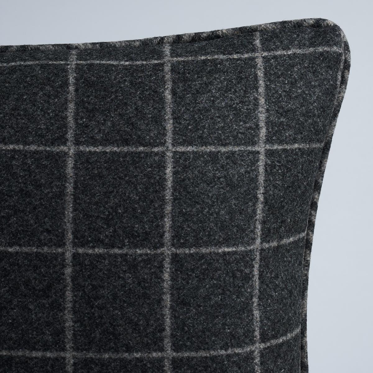 Schumacher Charcoal/Nickel 18" x 18" Colorado Pillow