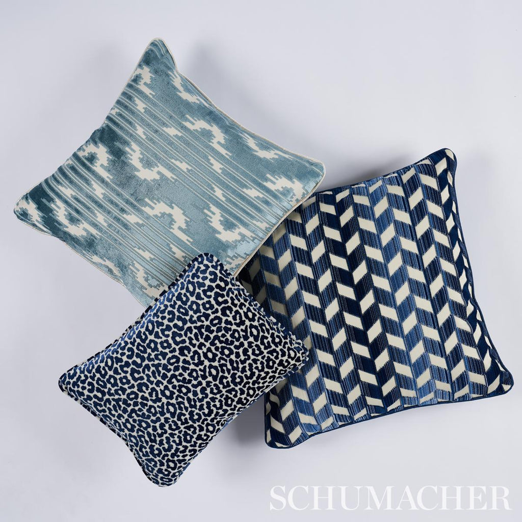 Schumacher Madeleine Velvet Midnight 16" x 12" Pillow