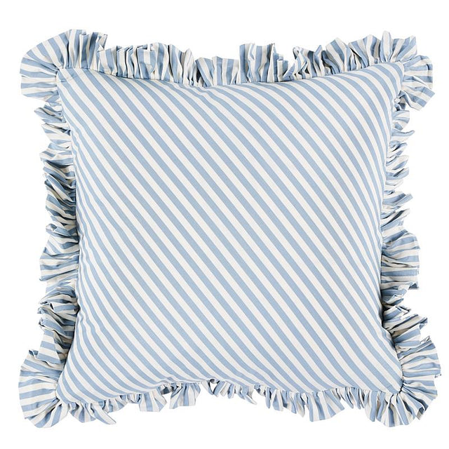 Schumacher Sky 14" x 14" Brigitte Stripe Pillow