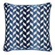 Schumacher Lapis 18" x 18" Chevron Strie Velvet Pillow