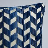 Schumacher Lapis 18" x 18" Chevron Strie Velvet Pillow