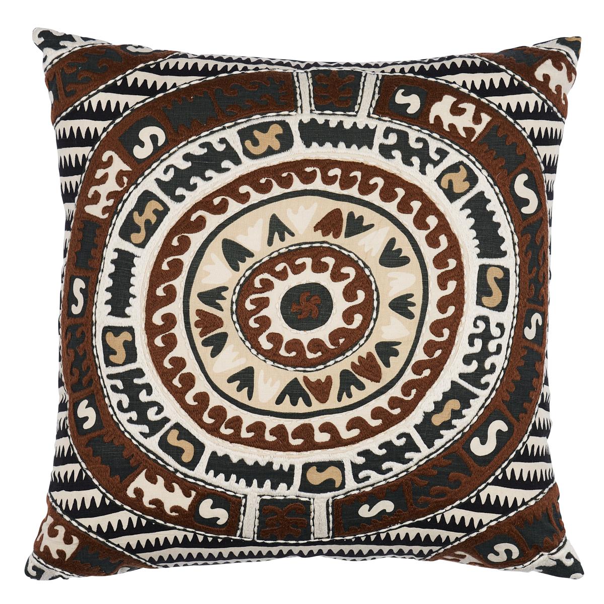 Schumacher Black Neutral 20" x 20" Corfu Pillow