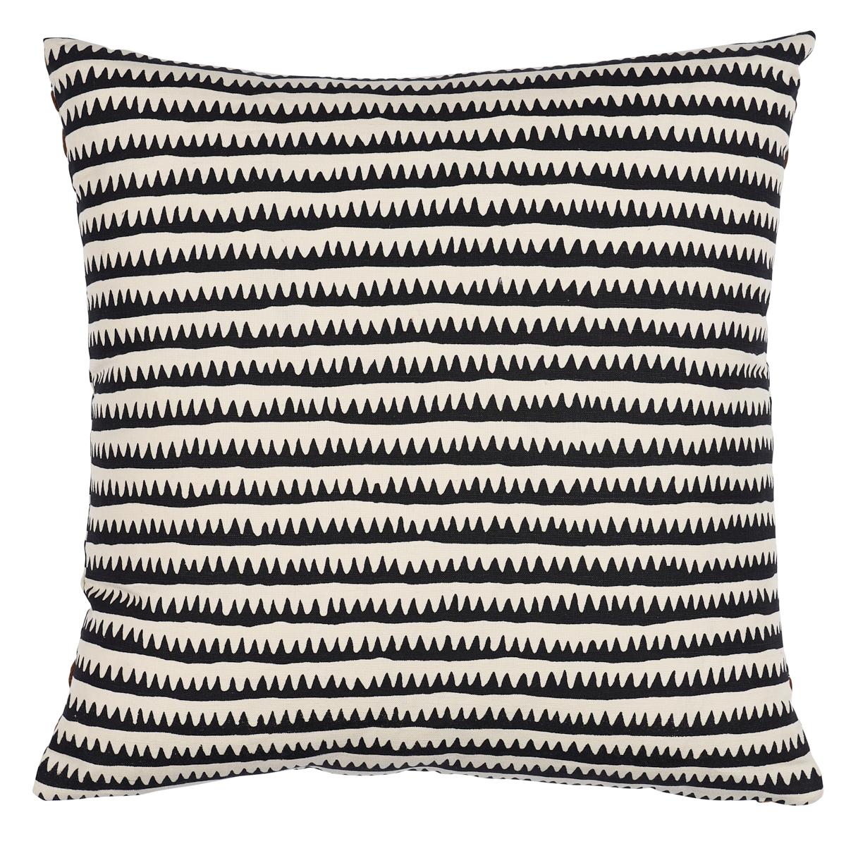 Schumacher Black Neutral 20" x 20" Corfu Pillow
