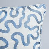 Schumacher Navy On Ivory 22" x 22" Riley Pillow
