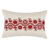 Schumacher Red 24" x 16" Theodora Embroidery Pillow