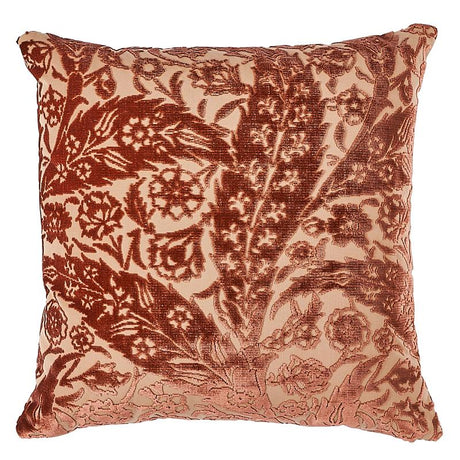 Schumacher Saz Paisley Velvet Terracotta 20" x 20" Pillow