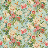 Sanderson Emperor Peony Jade/Apricot Fabric