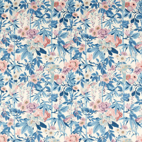 Sanderson Bamboo & Bird China Blue /Lotus Pink Fabric