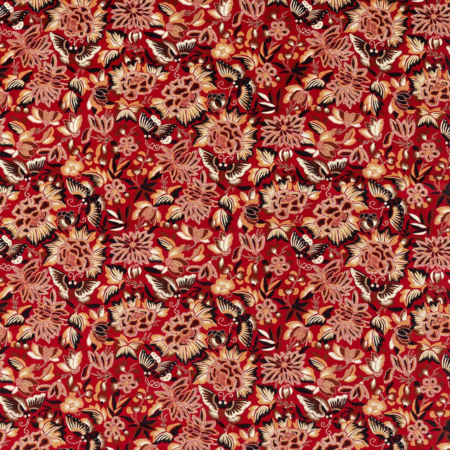 Sanderson Amara Butterfly Cinnabar/Ink Black Fabric
