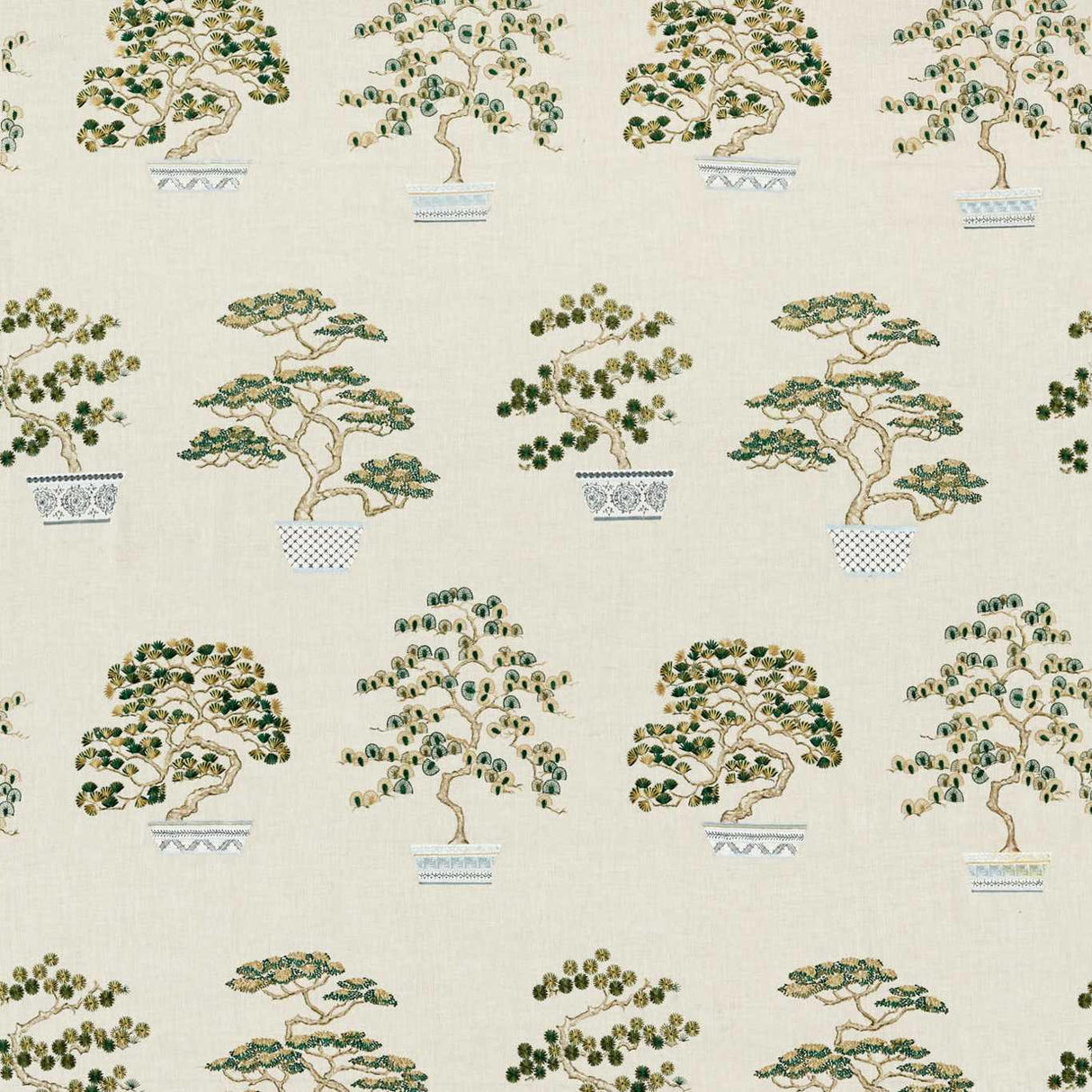 Sanderson Penjing Scallion Green Fabric