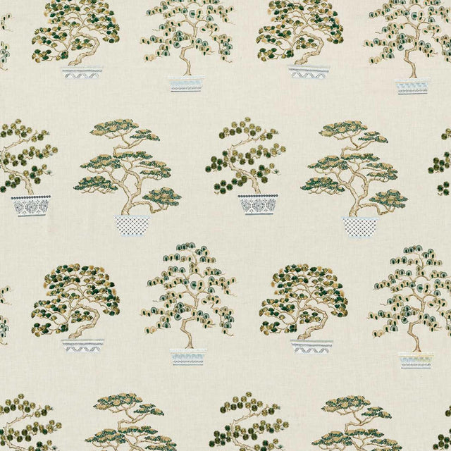 Sanderson Penjing Scallion Green Fabric