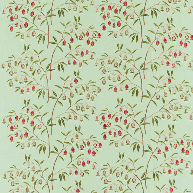 Sanderson Chinese Lantern Mint & Apricot Fabric