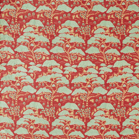 Sanderson Bonsai & Gingko Ruby Fabric