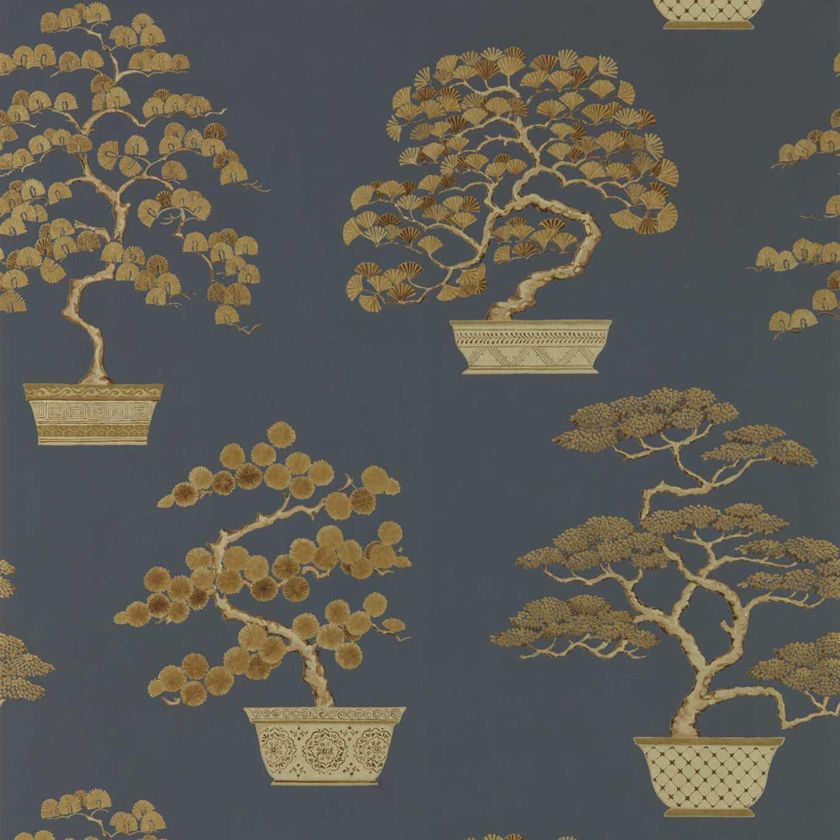 Sanderson Penjing Ink Black/Gold Wallpaper