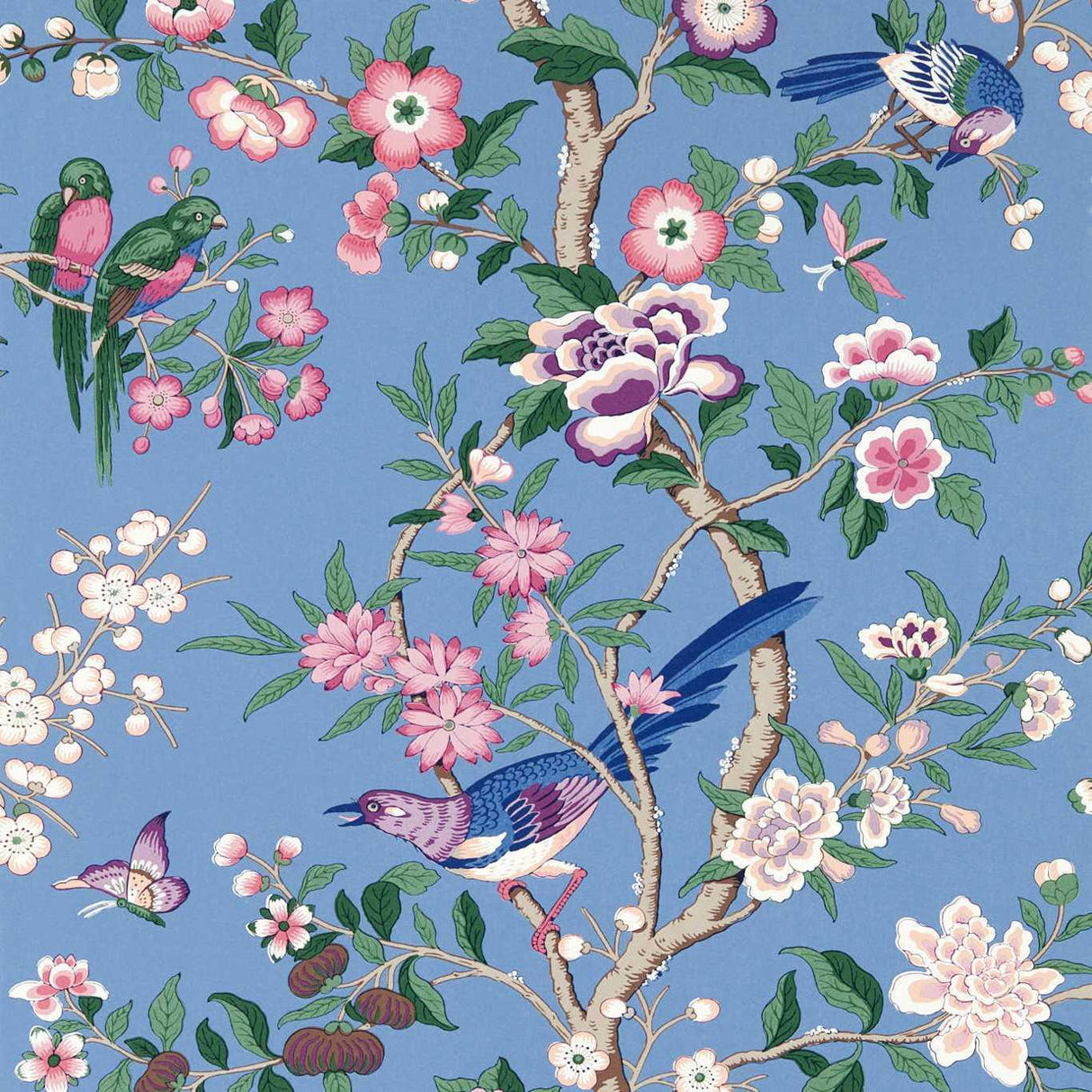 Sanderson Chinoiserie Hall Blueberry/Purple Wallpaper