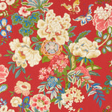 Sanderson Emperor Peony Cinnabar Red Wallpaper