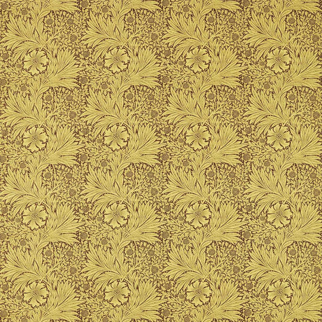 Morris & Co Marigold Summer Yellow/Chocolate Fabric