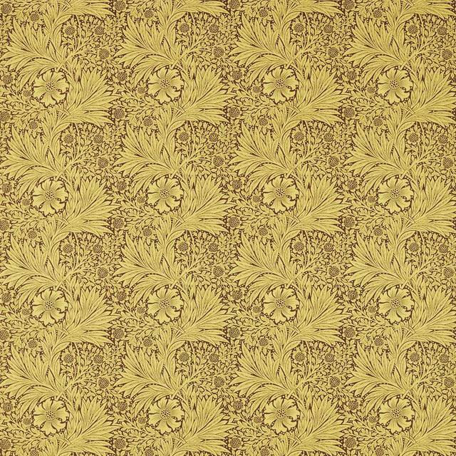 Morris & Co Marigold Summer Yellow/Chocolate Fabric